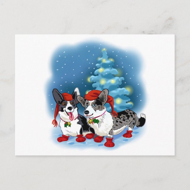 Postal Festiva NAVIDADES de CORGI (Anverso)