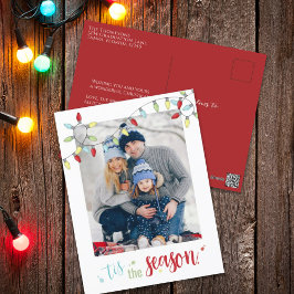 Postal Festiva Navidades de cuerda de feriado ilumina la diversió