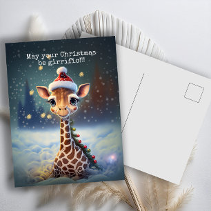 Postal Festiva Navidades de Cute Giraffe