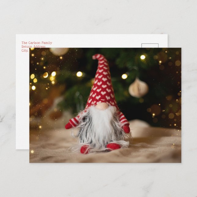 Postal Festiva Navidades de Cute Gnome (Anverso / Reverso)