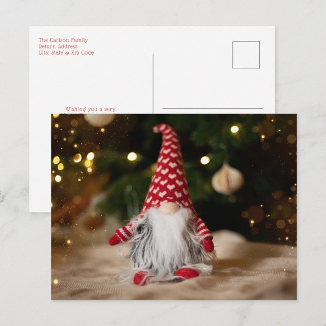 Postal Festiva Navidades de Cute Gnome (Anverso / Reverso)