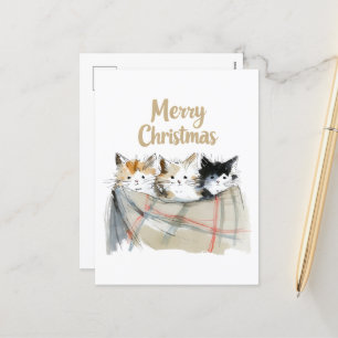 Postal Festiva Navidades de Cute Kittens