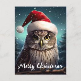 Postal Festiva Navidades de Cute Owl Happy Holidays