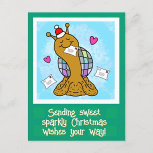 Postal Festiva Navidades de Cute Snail Disco Mail