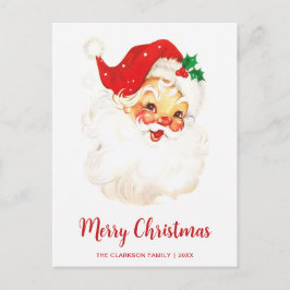 Postal Festiva Navidades de Cute Vintage Santa Claus
