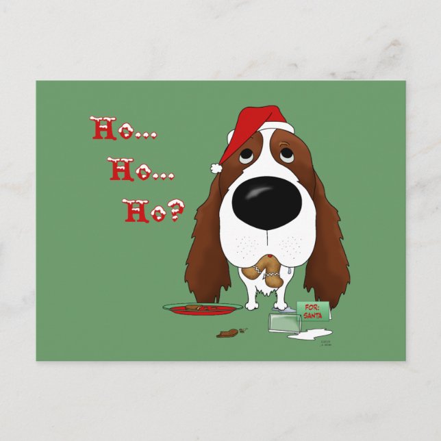 Postal Festiva Navidades de English Springer Spaniel (Anverso)