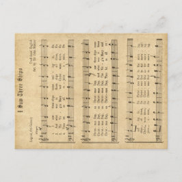 Postal Festiva Navidades de Ephemera "Vi Tres Buques" Carol