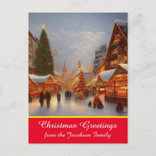 Postal Festiva Navidades de estilo alemán saludos de mercado Kits
