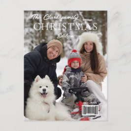 Postal Festiva Navidades de estilo de portada de revista divertid