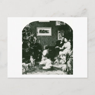 Postal Festiva Navidades de familia vintage - Stereoview