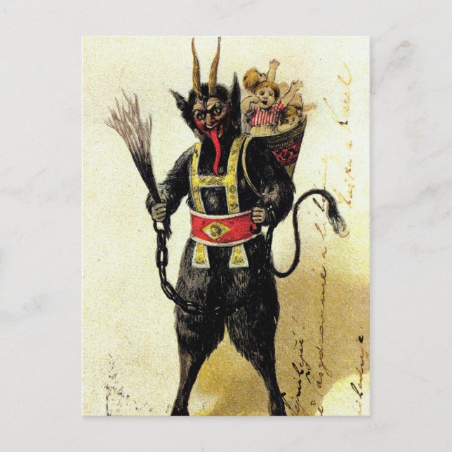 Postal Festiva Navidades de feriado malvados Krampus Scary Demon (Anverso)