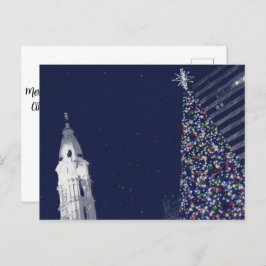Postal Festiva Navidades de Filadelfia con texto de personalizabl