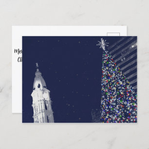 Postal Festiva Navidades de Filadelfia con texto de personalizabl