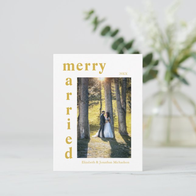 Postal Festiva Navidades de fotografía casados y casados (Anverso de pie)