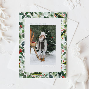 Postal Festiva Navidades de fotografía de acuarela variada