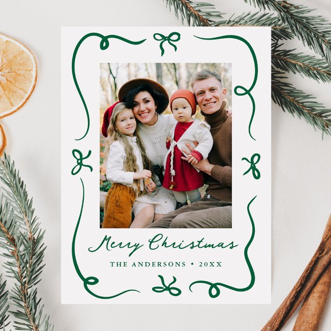 Postal Festiva Navidades de fotografía de arco verde caprichoso y (Subido por el creador)