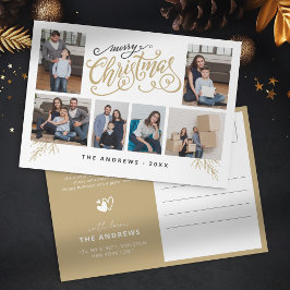 Postal Festiva Navidades de fotografía de clase familiar moderna