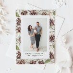 Postal Festiva Navidades de fotografía de color de la pino de col<br><div class="desc">Celebre la temporada con una tarjeta postal de Navidades de fotografía de personalizable con conos de pino acuarela. Este diseño de inspiración natural destaca la belleza rústica de los pinos pintados a mano, aportando un toque natural a sus saludos de vacaciones. La postal de los Navidades acuáticos es perfecta para...</div>