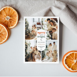 Postal Festiva Navidades de fotografía de la familia Retro