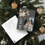 Postal Festiva Navidades de fotografía de Merry Modern Grey 2<br><div class="desc">¡Hola, familias jóvenes! ¿Estás listo para extender algunas vacaciones de alegría de la manera más elegante y moderna posible? Saluda nuestra tarjeta postal de feriado para Navidades de fotografía Merry Modern Grey 2 - la manera perfecta de mostrar las vibraciones de su familia durante la temporada festiva! Empecemos con lo...</div>