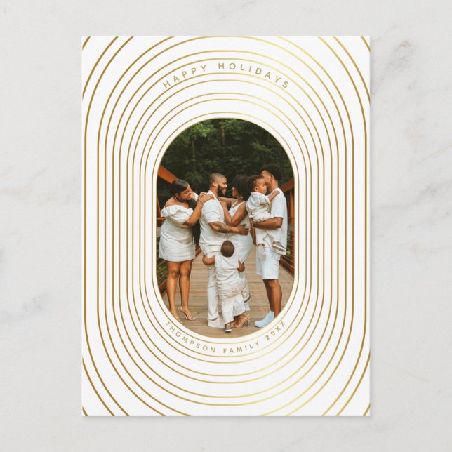 Postal Festiva Navidades de fotografía de Personalizado blanco y  (Anverso)