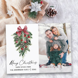 Postal Festiva Navidades de fotografía de tinta de caligrafía de 