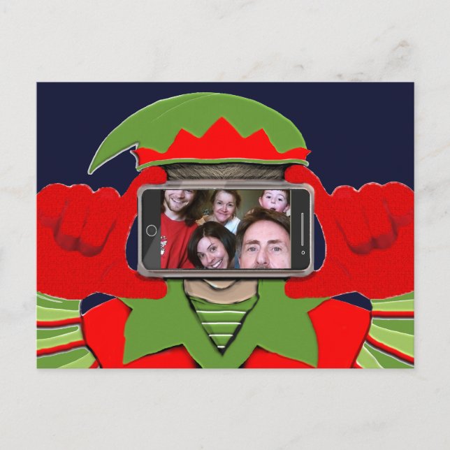 Postal Festiva Navidades de fotografía divertidos (Anverso)