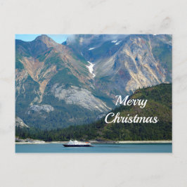 Postal Festiva Navidades de fotografía en barco del Glaciar Alask