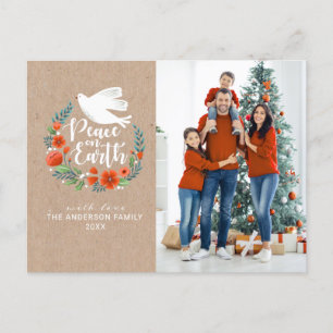Postal Festiva Navidades de fotografía familiares de Modern Peace