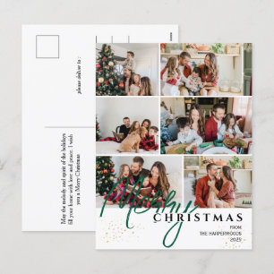 Postal Festiva Navidades de fotografía Sencillo y Elegante Script