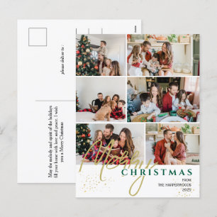 Postal Festiva Navidades de fotografía Sencillo y Elegante Script