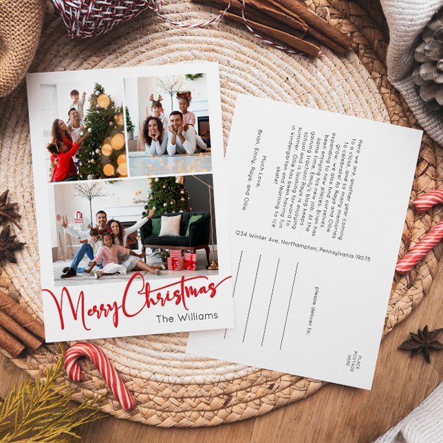 Postal Festiva Navidades de fotos de escritura roja festiva verti (Subido por el creador)