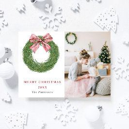 Postal Festiva Navidades de fotos de Wreath de Winter Pine Wreath