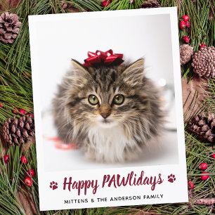 Postal Festiva Navidades de fotos del Mascota Gato Lover Feliz PA
