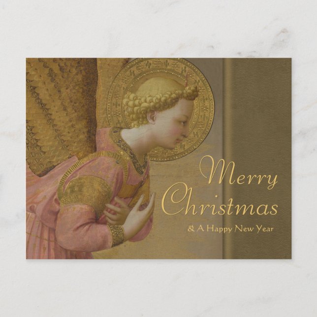 Postal Festiva Navidades de Fra Angelico Annunciation angel CC080 (Anverso)