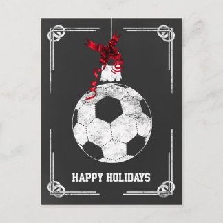Postal Festiva navidades de fútbol de pizarra
