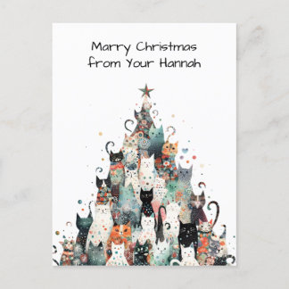 Postal Festiva navidades de gatos