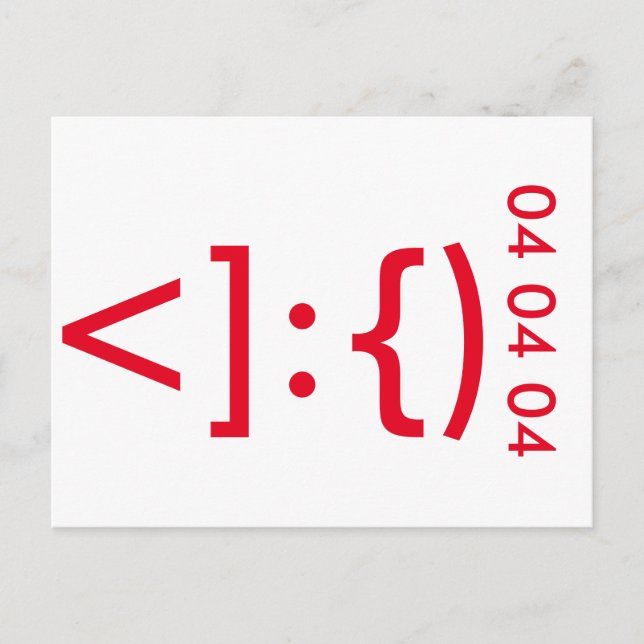 Postal Festiva Navidades de Geeky Santa Claus Emoticon (Anverso)