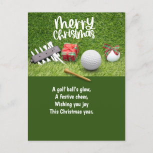 Postal Festiva Navidades de golf con bolas de golf