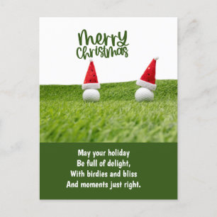 Postal Festiva Navidades de golf con bolas de golf