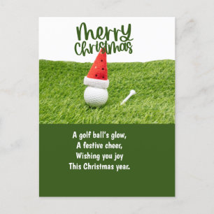 Postal Festiva Navidades de golf con bolas de golf