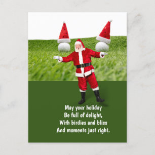 Postal Festiva Navidades de golf con bolas de golf