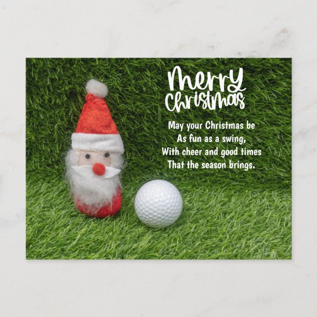Postal Festiva Navidades de golf con Santa Claus (Anverso)
