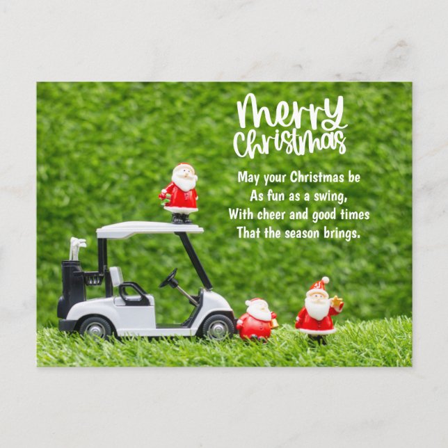 Postal Festiva Navidades de golf con Santa Claus (Anverso)