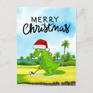 Postal Festiva Navidades de golf de Santa Claus Golfer