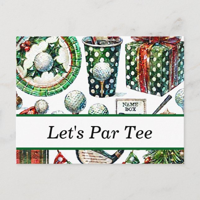 Postal Festiva Navidades de golf en julio para golfistas con Sant (Anverso)