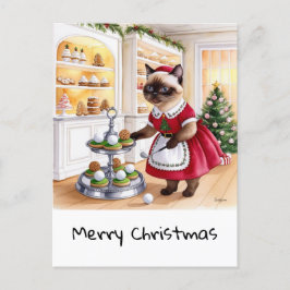 Postal Festiva Navidades de golf temáticos para Cat Lover Golfer