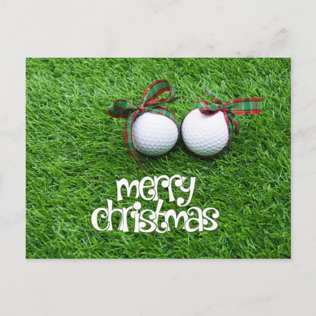 Postal Festiva Navidades de golf temáticos para golfistas (Anverso)