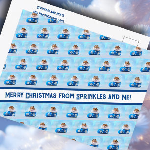 Postal Festiva Navidades de Hamster Stocking Collage de fotos