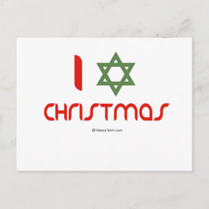 Postal Festiva Navidades de Hanukkah verdes